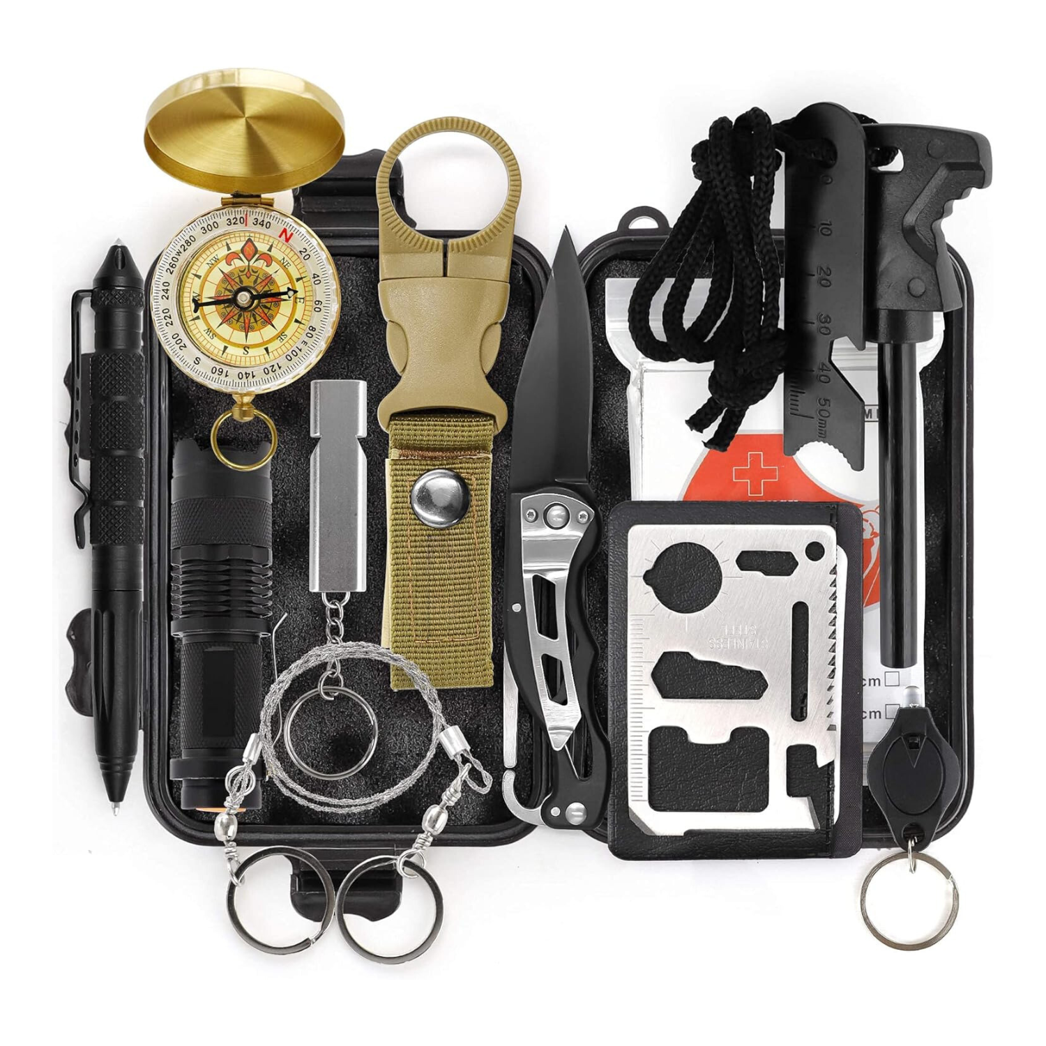 Kit de Survie d'urgence 30 in 1, Kit de Survie Complet Portable avec Filtre  Eau Survie pour Randonnée, Camping, Voyage : : Sports et Loisirs